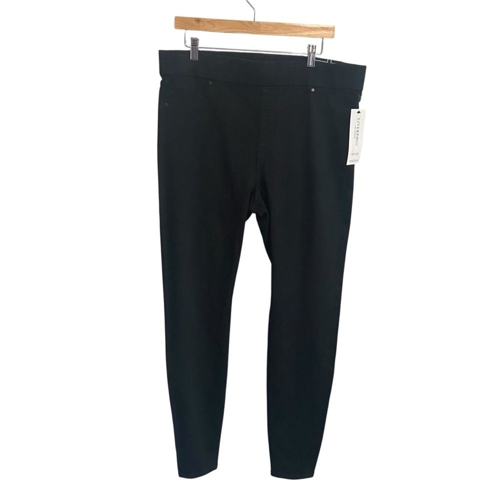 NWT Liverpool Black Eco Ponte Pull On Skinny Pants Size 16/33